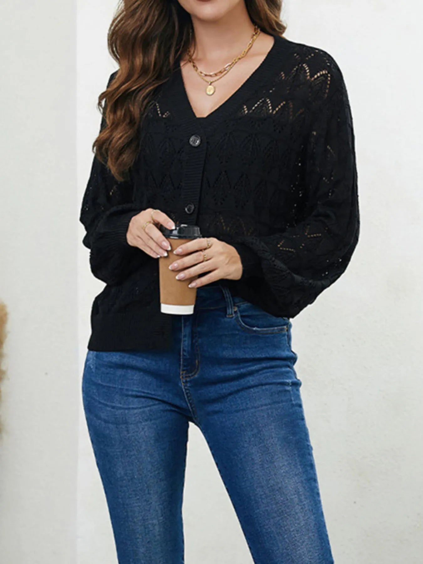 Lace Detail Crew Neck Sweater