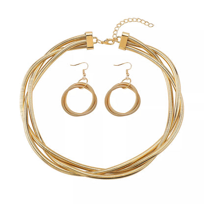 Layered Earrings and Pendant Necklace Set