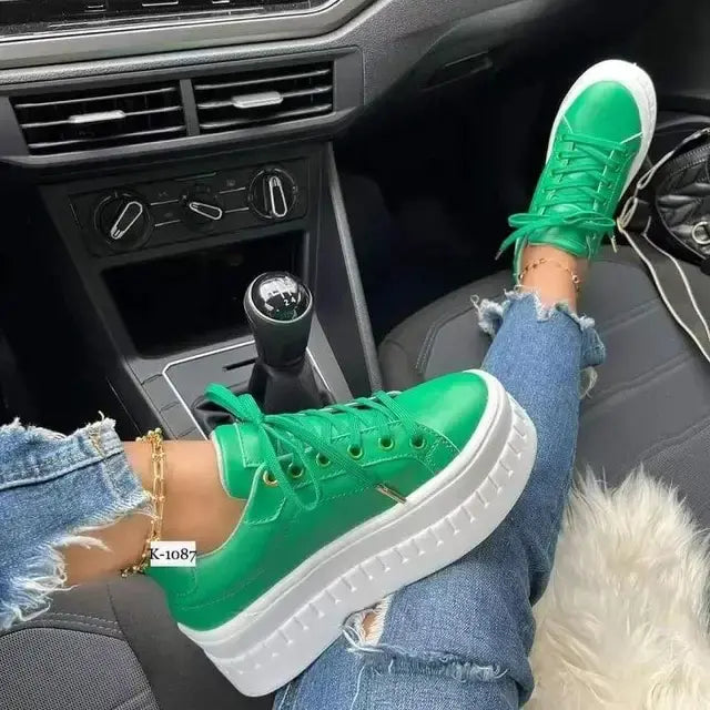 Comfortable Women's Block Heel Leather Shoes