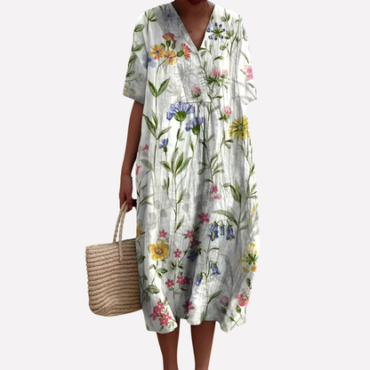 Pretty V-Neck Summer Dress for Women