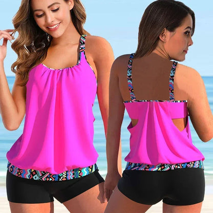 Colorful Flower Pattern Swimwear Set