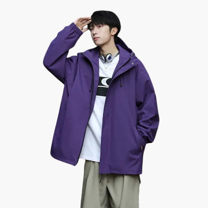 Waterproof Hoodie Jacket for Men with Zip Closure