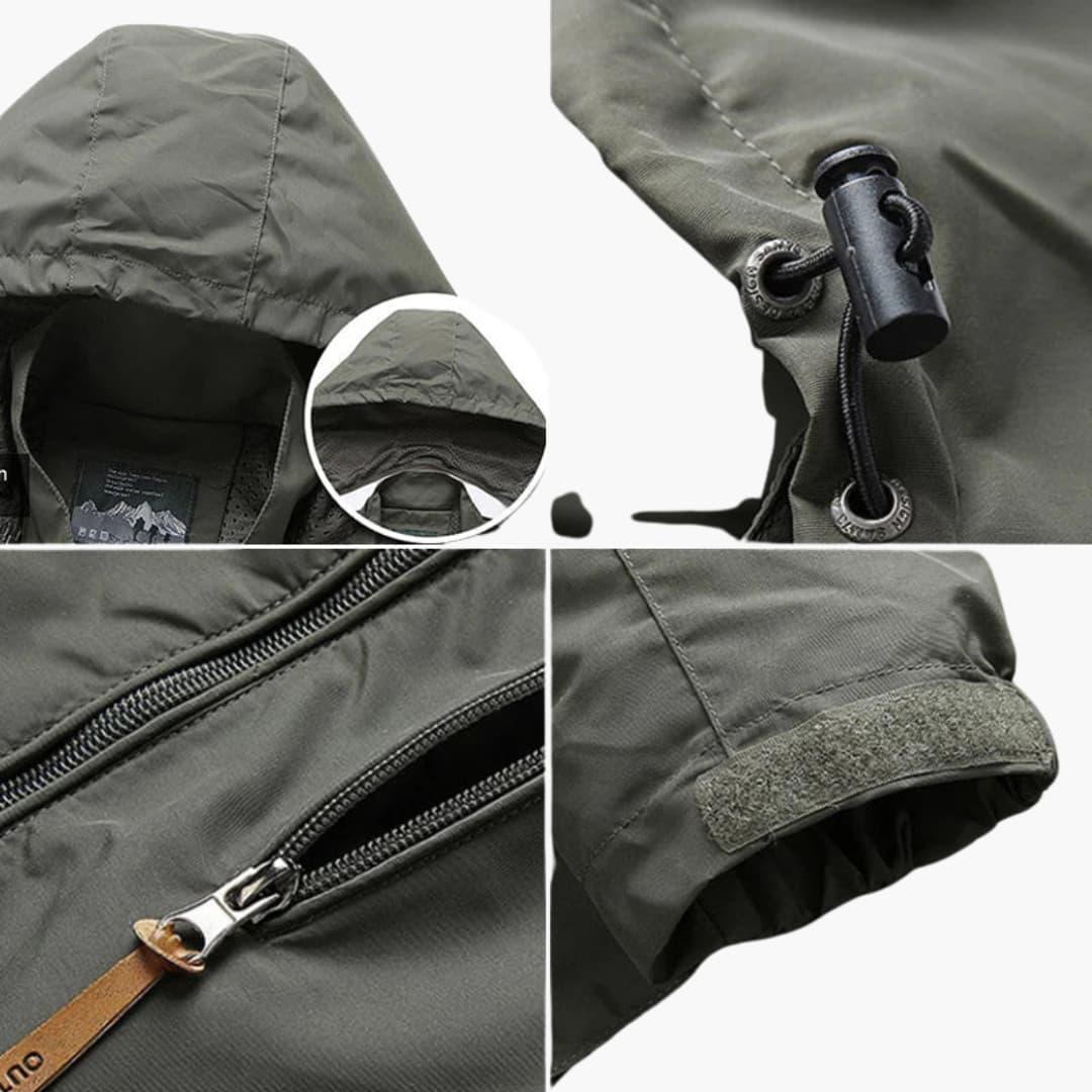 Waterproof Zip Up Mens Parka Jacket with Pockets