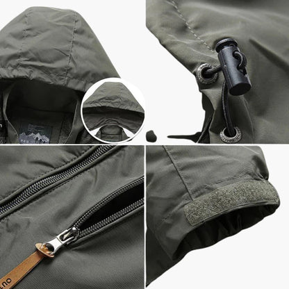 Waterproof Zip Up Mens Parka Jacket with Pockets