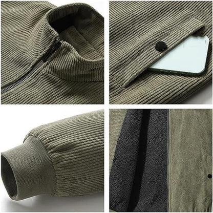 Warm Textured Zip Jacket for Men