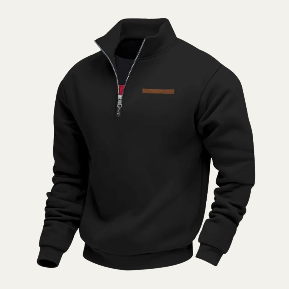 Cozy Men's Relaxed Fit Half Zip Crew Neck Sweater