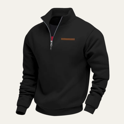 Cozy Men's Relaxed Fit Half Zip Crew Neck Sweater