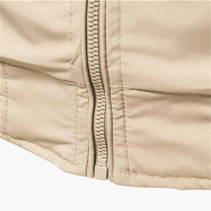 Men's Zip Up Flight Jacket with Ribbed Sleeves