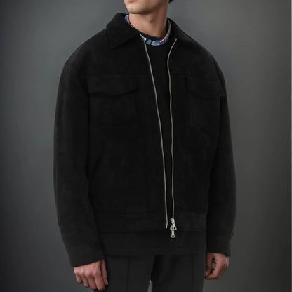 Men's Classic Brown Leather Biker Jacket