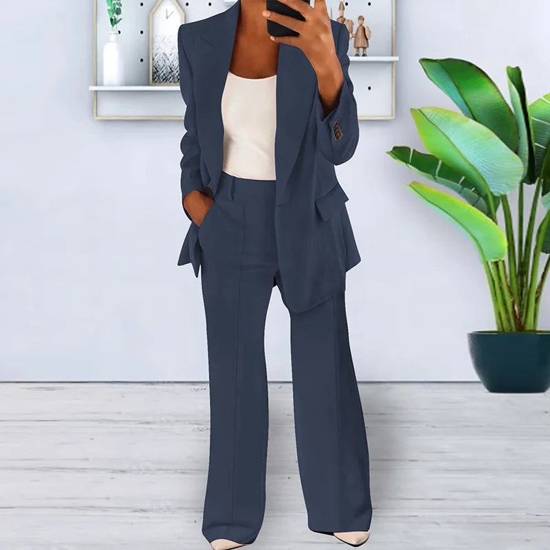 Ladies Wide Leg Suit Pants