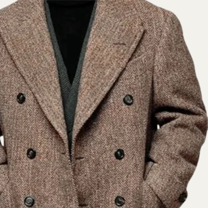 Classic Mens Wool Tweed Winter Blazer Coat