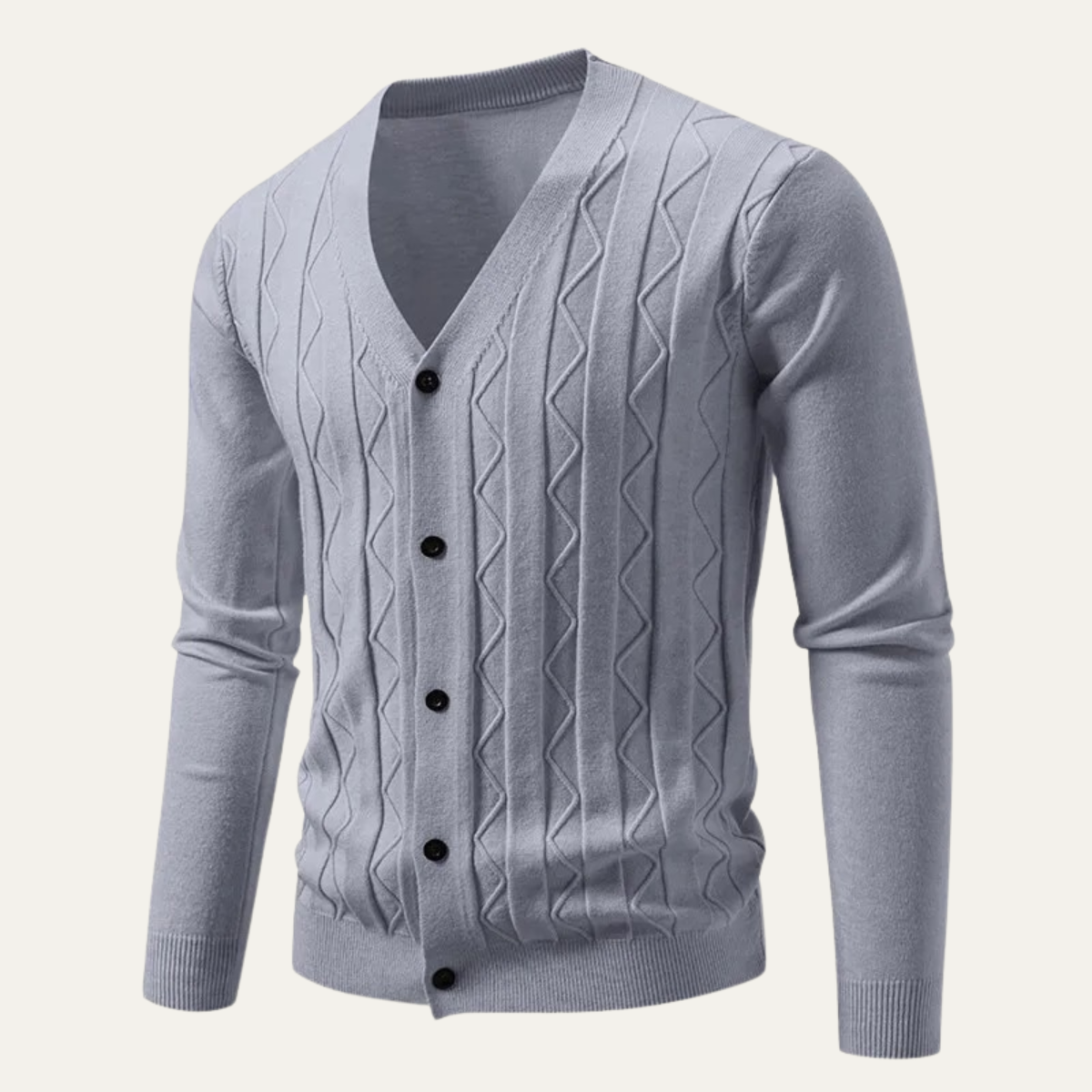 Men's Fitted Knitted Cardigan Sweater
