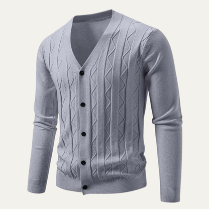 Men's Fitted Knitted Cardigan Sweater