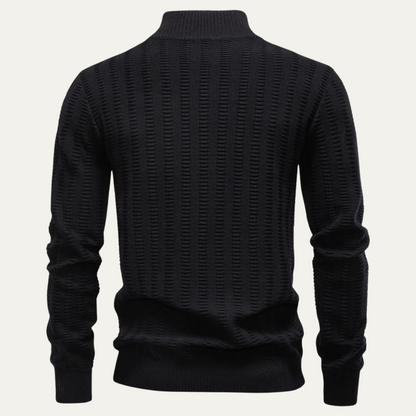 Warm Men's Half Zip Wool Winter Sweater