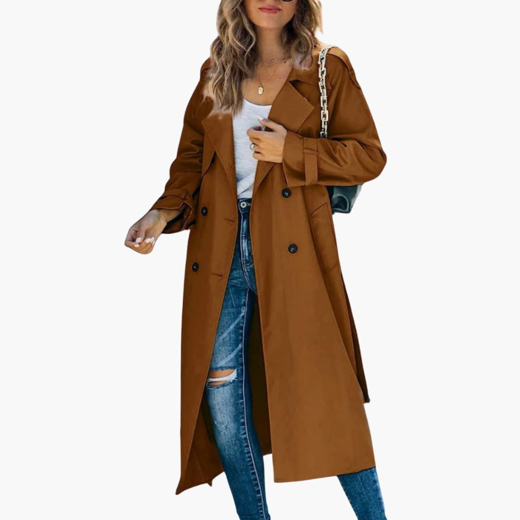 Classic Ladies Long Button Coat