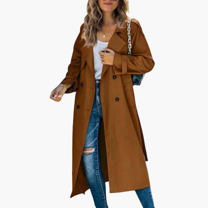 Classic Ladies Long Button Coat