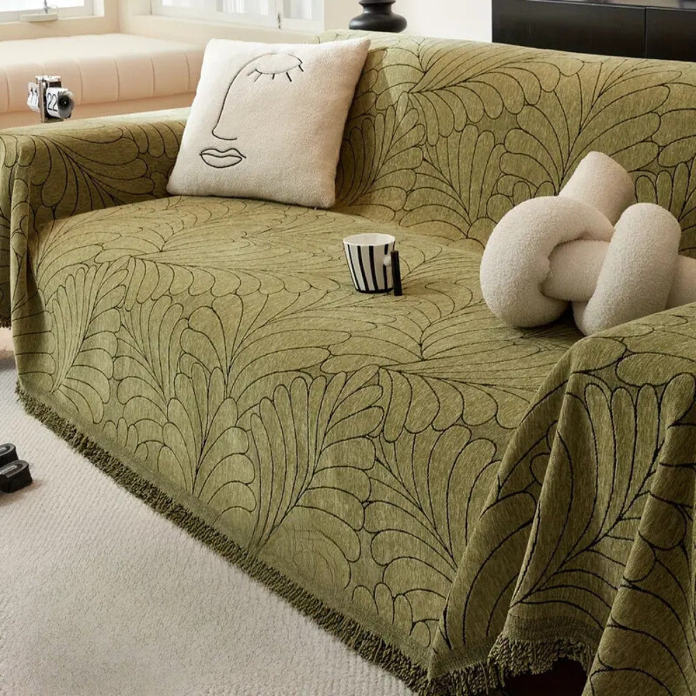 Leaf Pattern Double Sided Sofa Slipcover