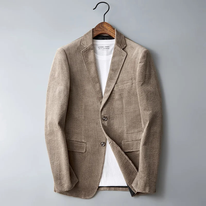 Stylish Men's Fitted Corduroy Jacket Suit