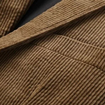 Warm Plaid Corduroy Mens Blazer Jacket