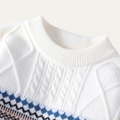 Cozy Mens Nordic Pattern Cable Knit Sweater