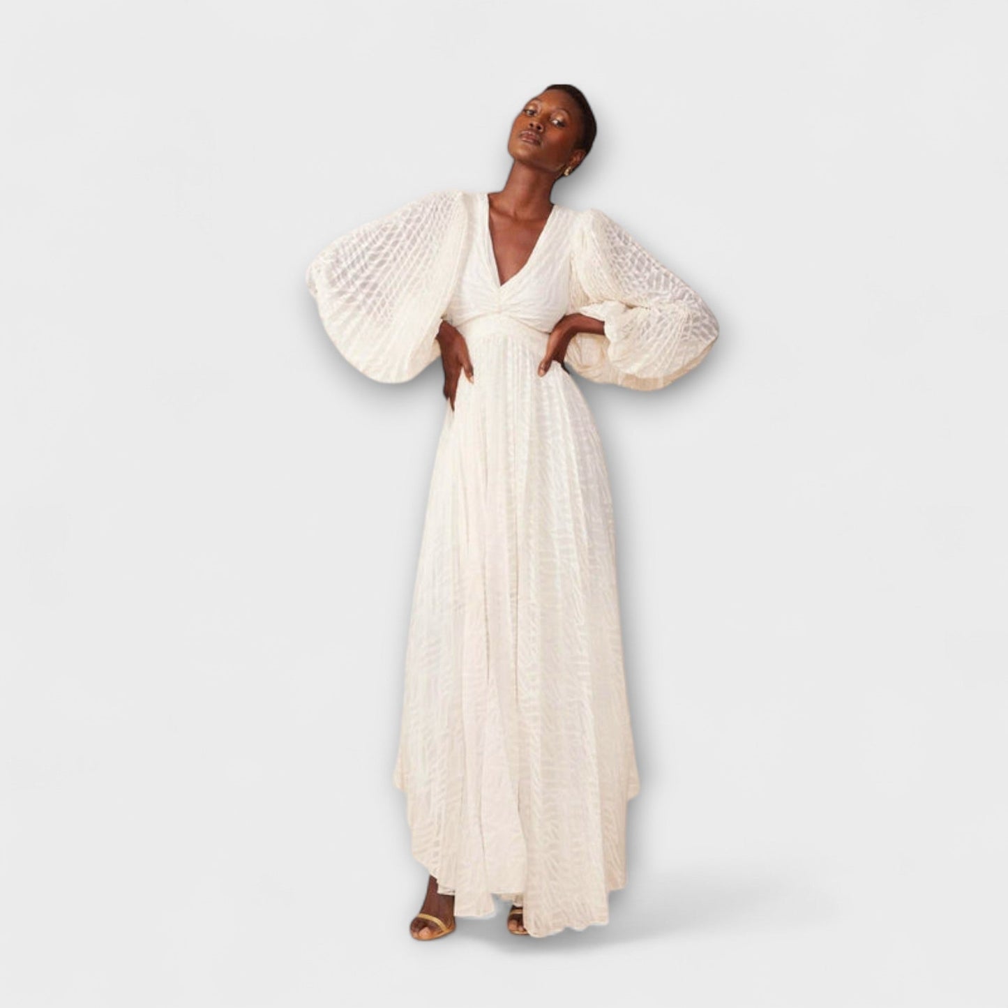 White Flowy Summer Dress for Women