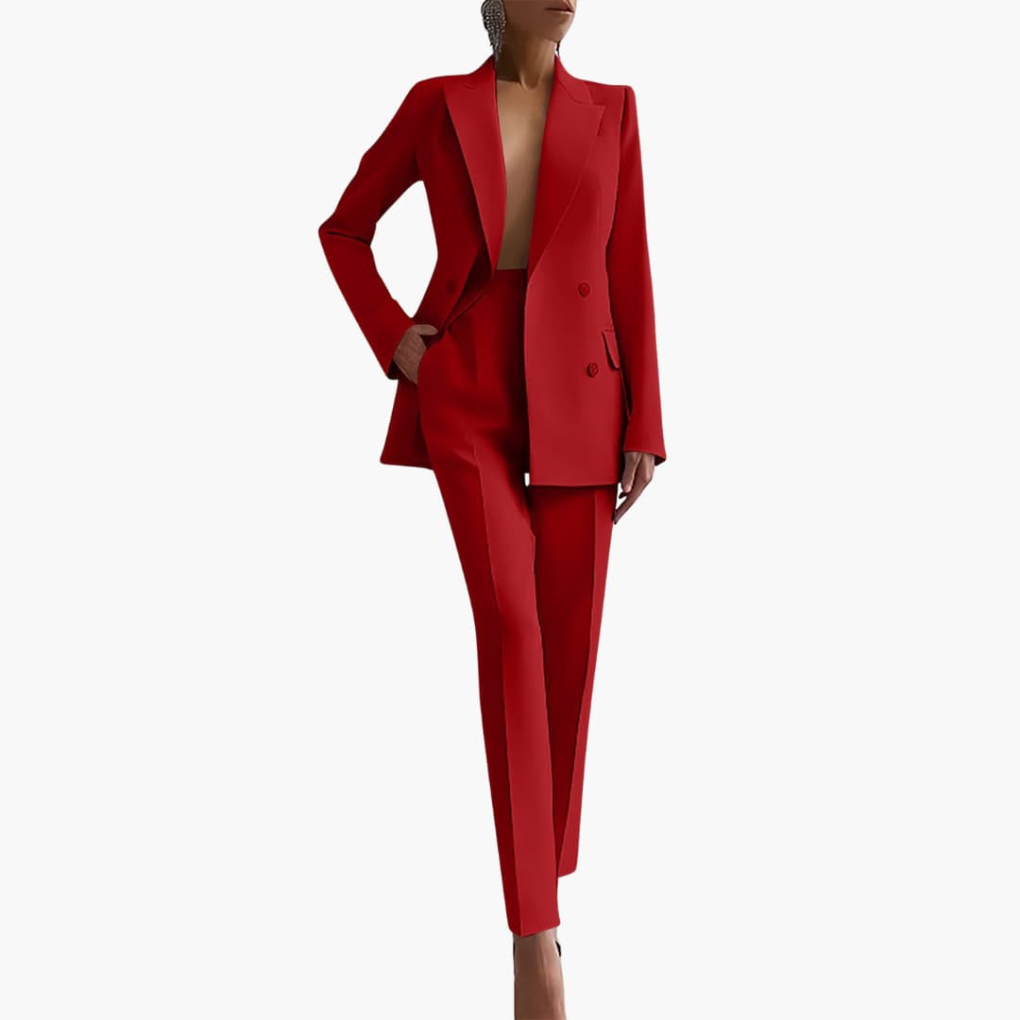 Ladies Business Jacket and Pant Suit Set
