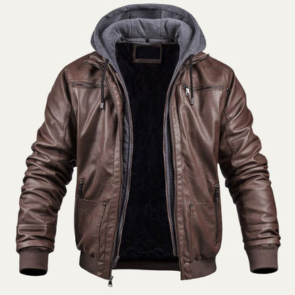 Stylish Brown Leather Mens Biker Jacket