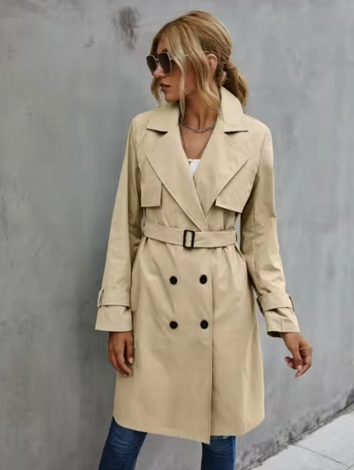 Classic Double-Breasted Women's Winter Coat