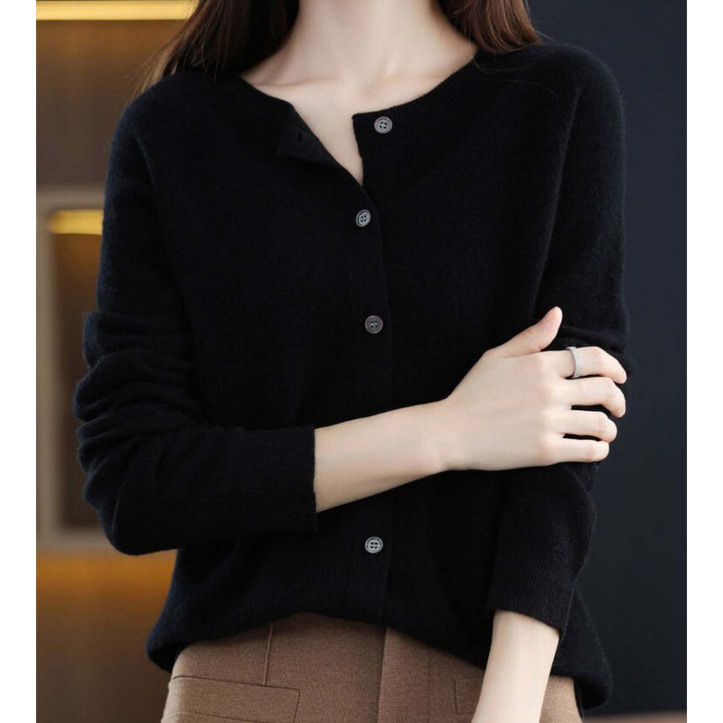 Cozy Women's Crew Neck Wool Blend Sweater