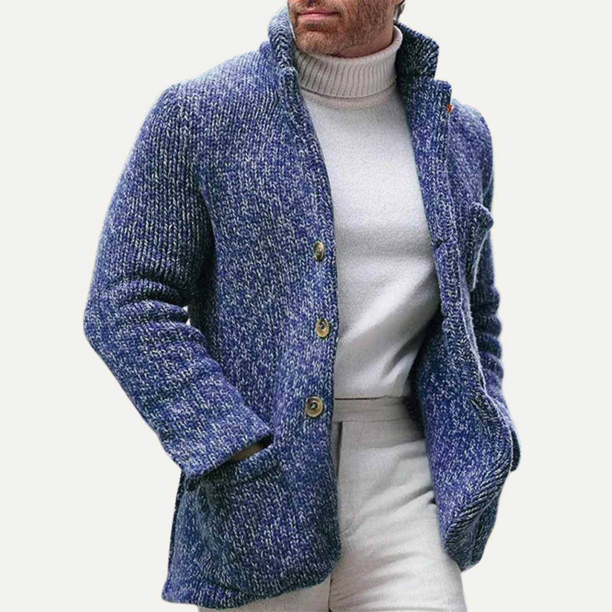Cozy Men's Knit Button Cardigan Sweater