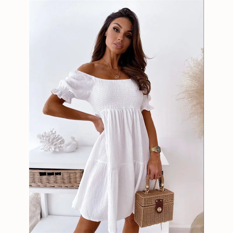 Chic Off Shoulder Summer Mini Dress
