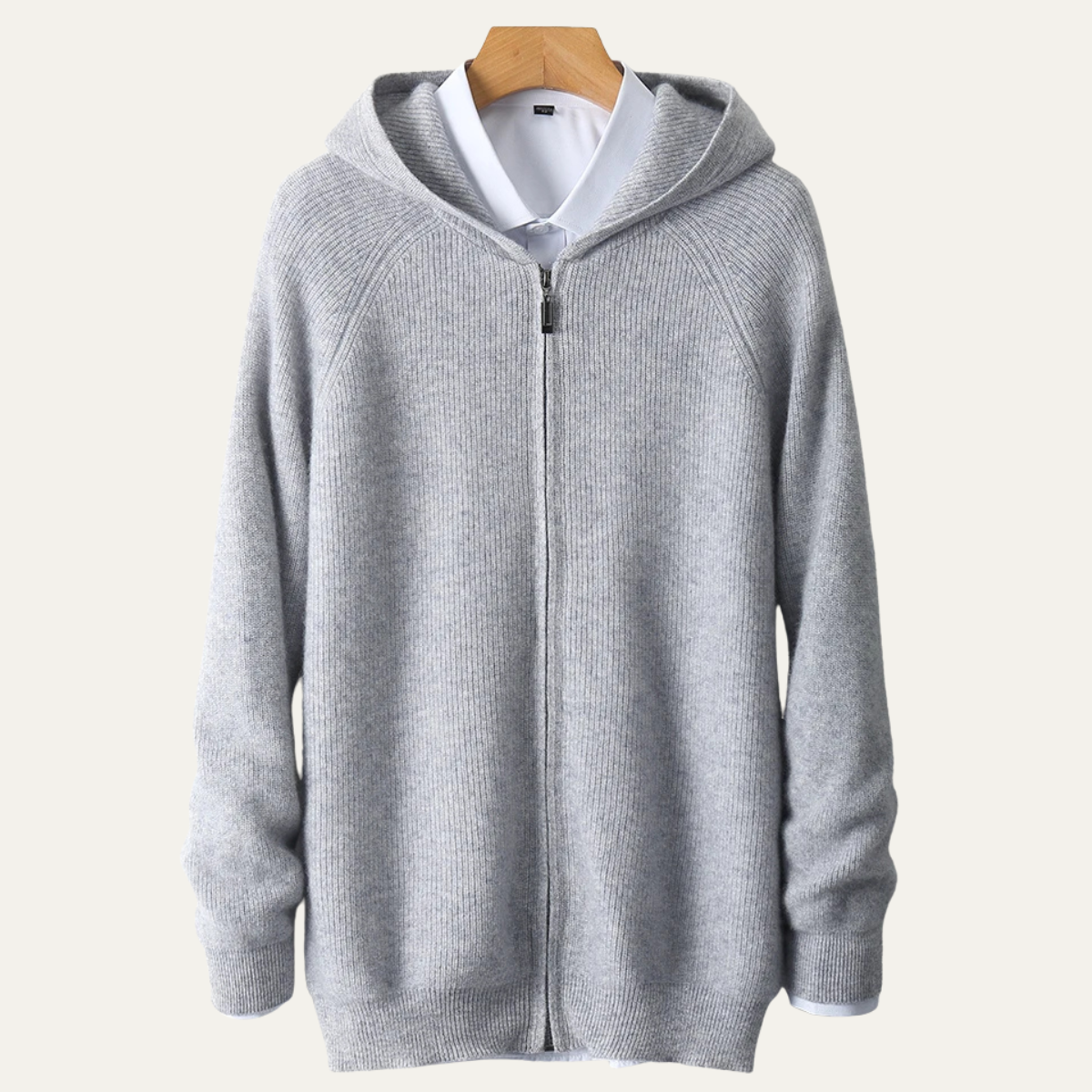 Warm Men's Merino Wool Zipper Sweater Jacket