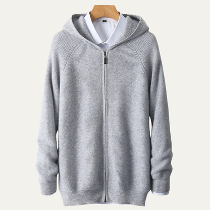 Warm Men's Merino Wool Zipper Sweater Jacket