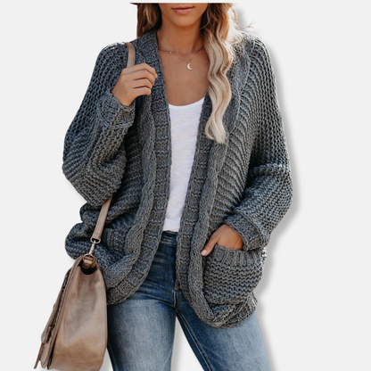 Soft Oversized Wool Open Front Cardigan