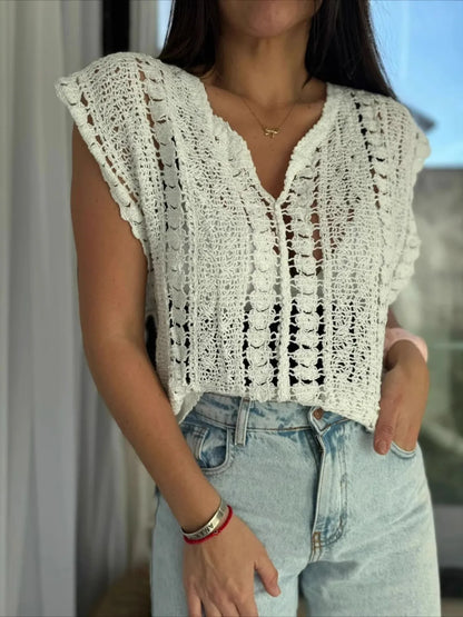 Cozy Open Front Knit Sweater Vest - EasyApparels