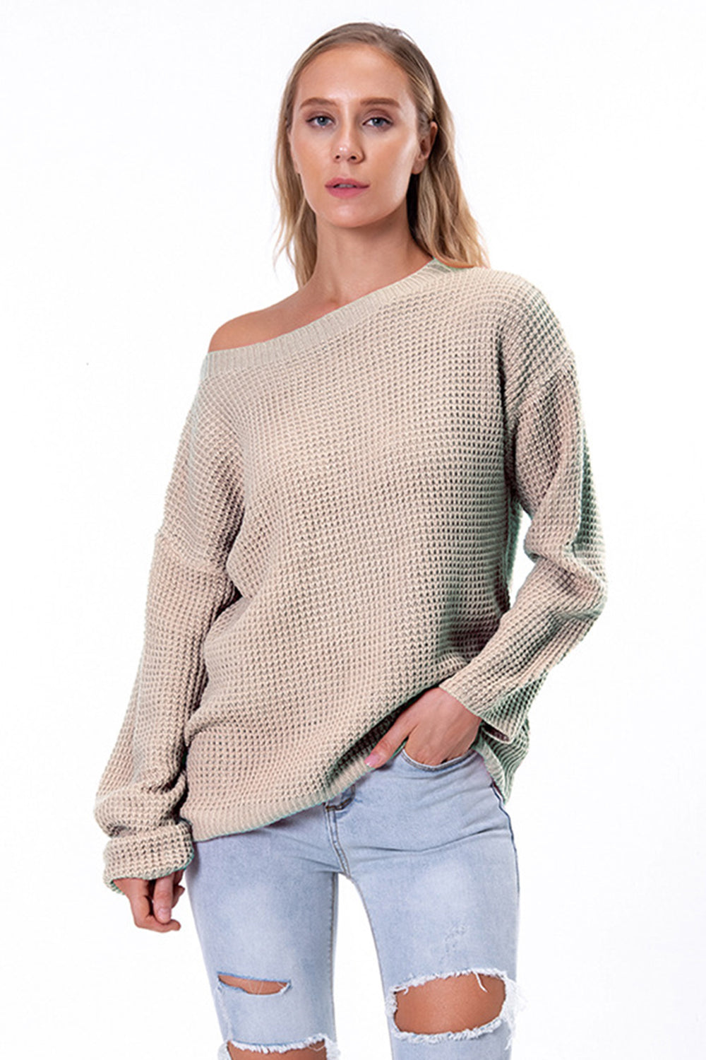 Relaxed Fit Crew Neck Oversized Sweater
