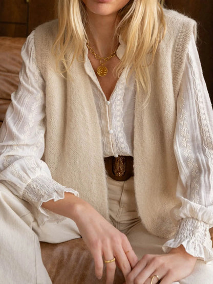Relaxed Fit Open Vest Sweater - EasyApparels