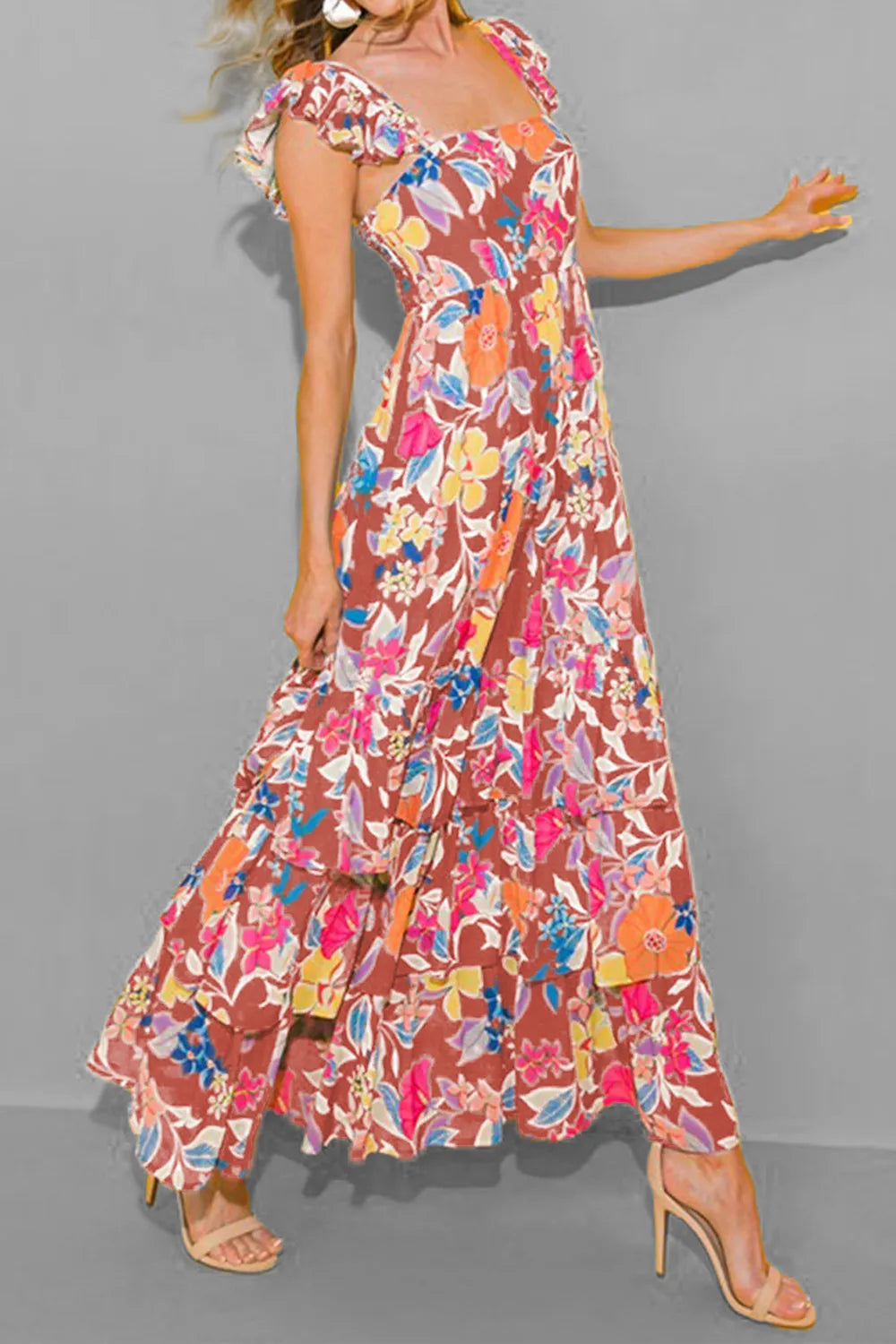 Layered Floral Tank Summer Dress