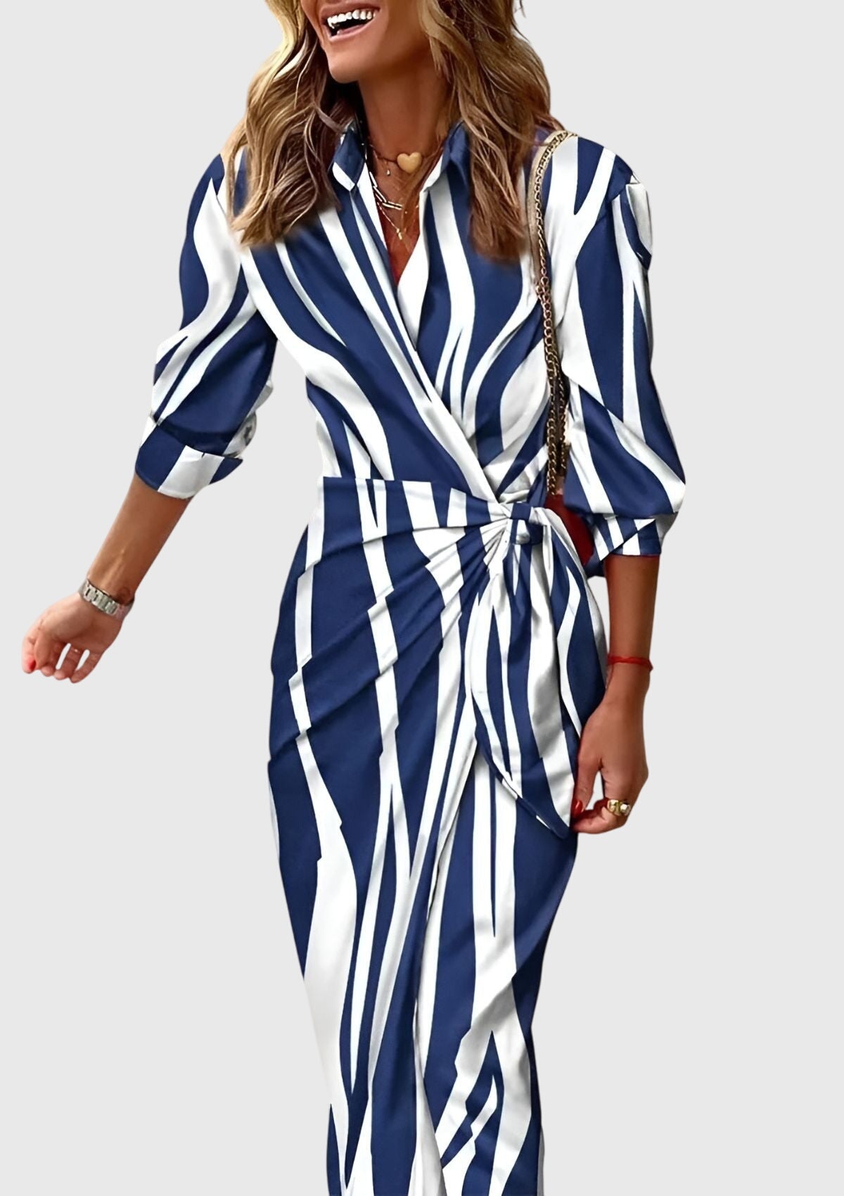 Chic Floral Wrap Around Dress