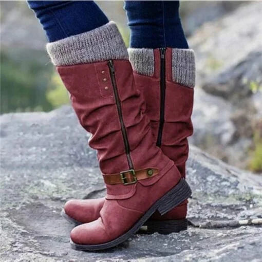 Soft Suede Women's Knee High Winter Boots