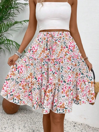 Pretty Patterned Knee Length Skirt