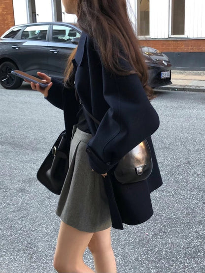 Cozy Female Winter Wool A-Line Coat