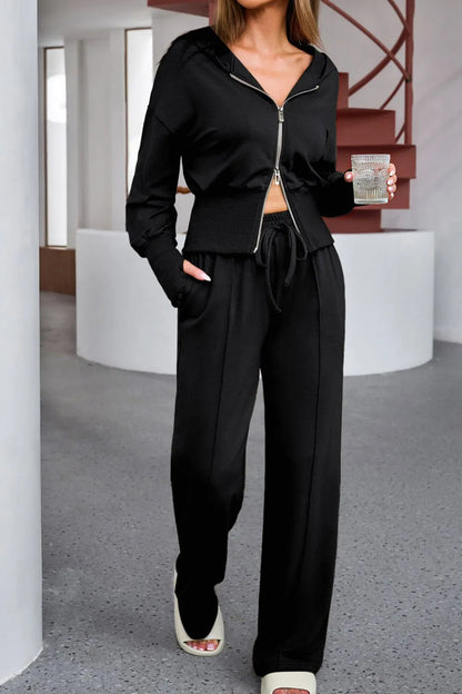 Sporty Tracksuit Jacket and Pants Set