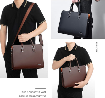 Premium Leather Executive Laptop Bag