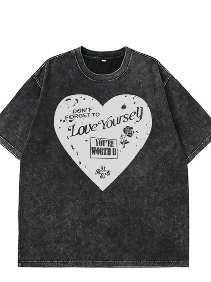 Cute Round Neck Casual Tee Shirt