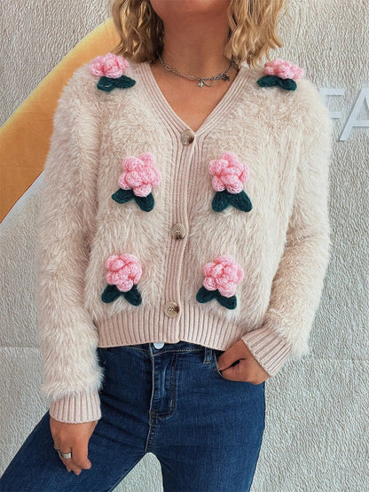 Pastel Soft Button Front Sweater