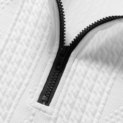 Classic White Crew Neck Knit Sweater
