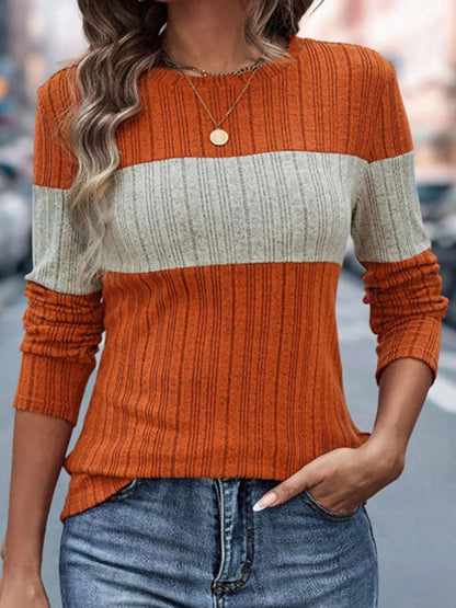 Multicolor Crew Neck Winter Sweater