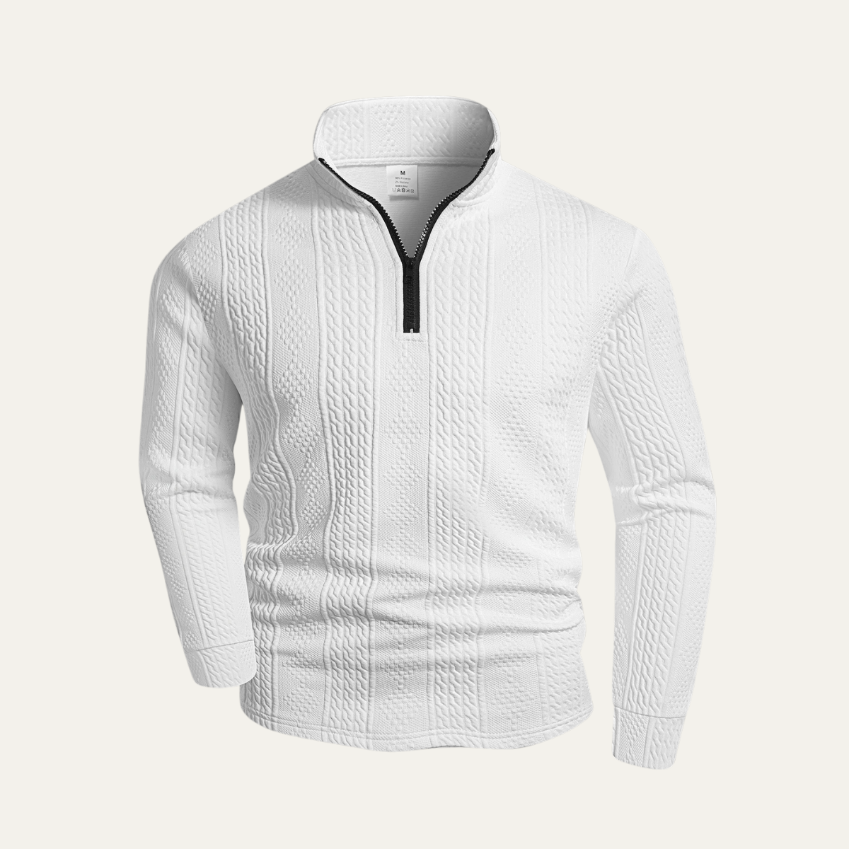 Classic White Crew Neck Knit Sweater - Vossary