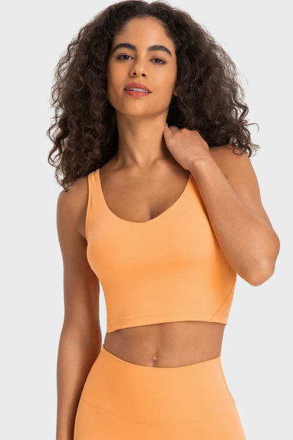 Low Cut Seamless Crop Top Sports Bra
